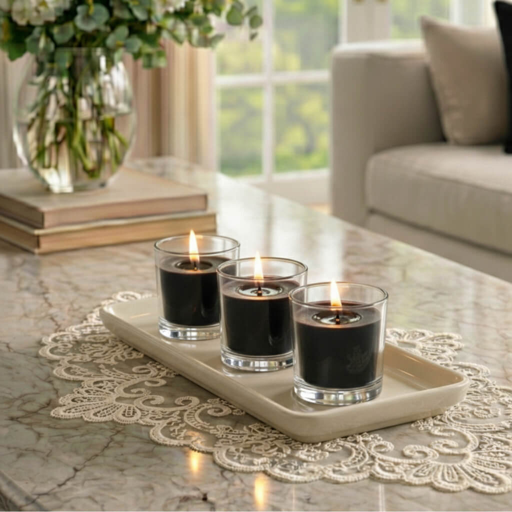 Richland Votive Candles & Eastland Clear Votive Holders Set of 288 - Black - Unscented