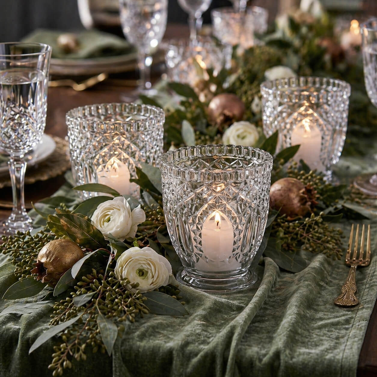 Richland Royal Textured Glass Votive Holder Grande Clear Set of 6