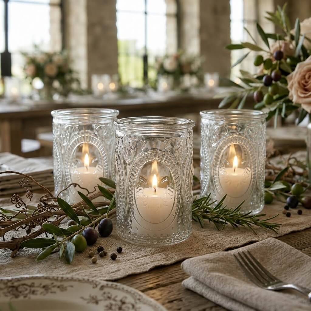 Richland Candle Holder and Vase Textured Glass Tall