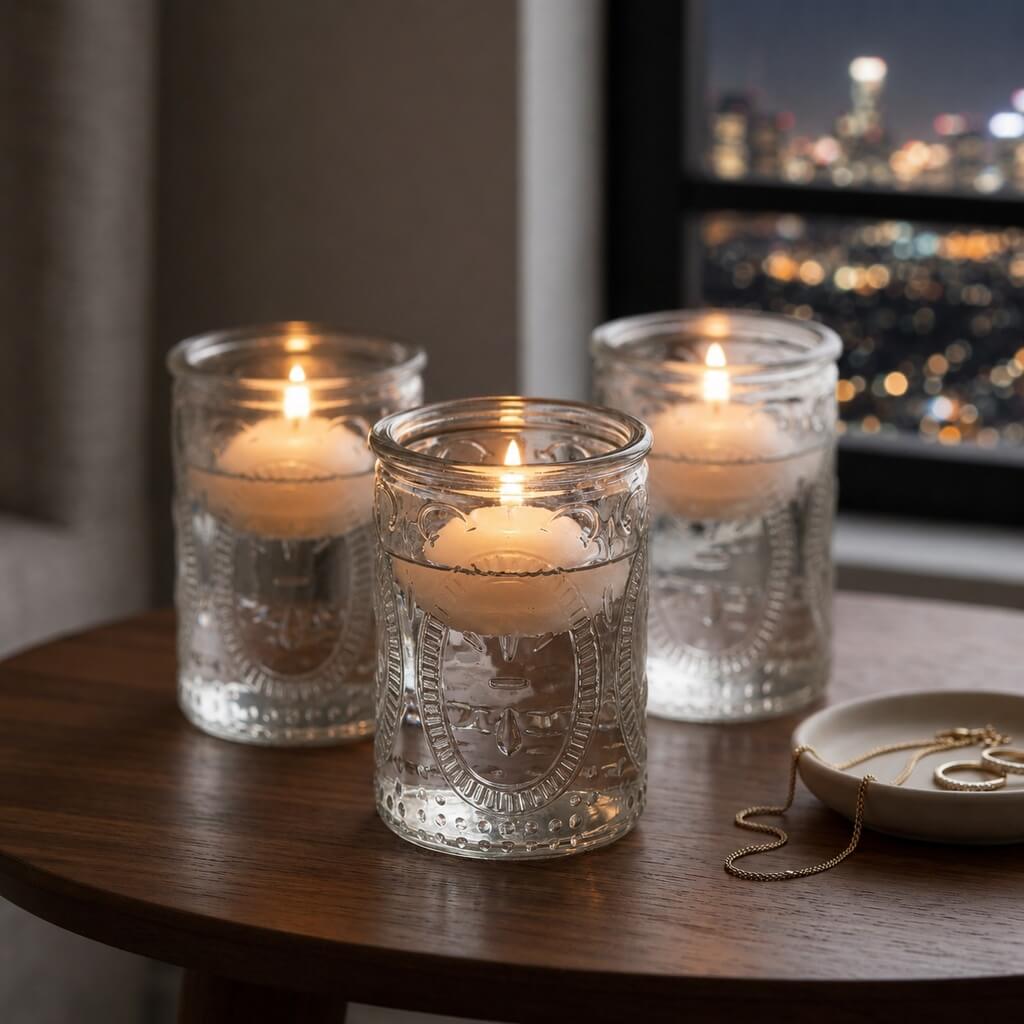 Richland Candle Holder and Vase Textured Glass Tall
