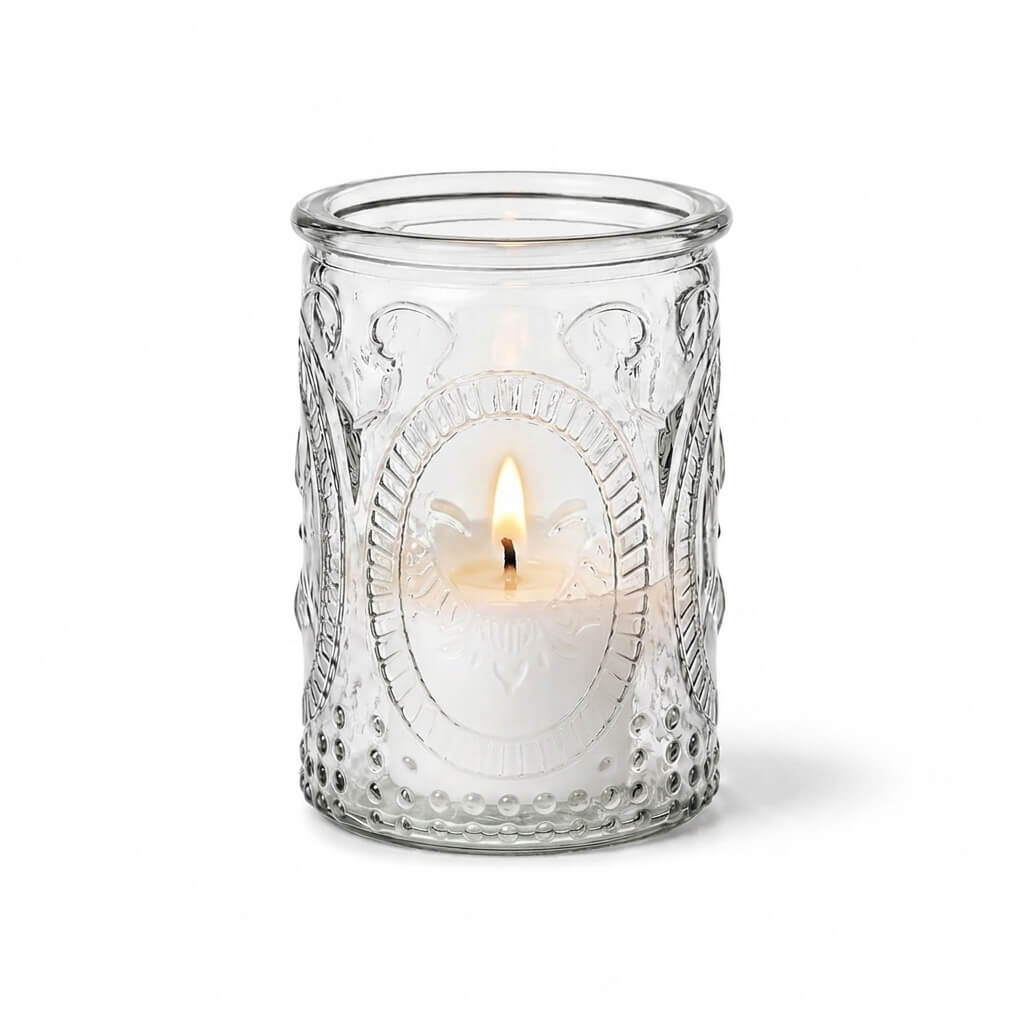 Richland Candle Holder and Vase Textured Glass Tall