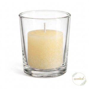 Richland Votive Candles & Eastland Clear Votive Holders Set of 144 - Ivory - Vanilla Scented