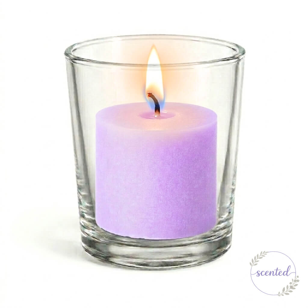 Richland Votive Candles & Eastland Clear Votive Holders Set of 144 - Lavender - Lavender Scented