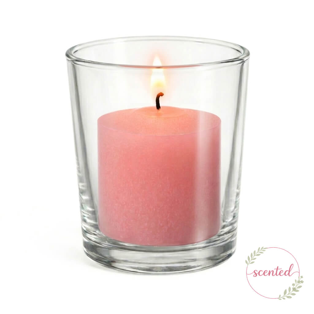 Richland Votive Candles & Eastland Clear Votive Holders Set of 288 - Pink - Gardenia Scented