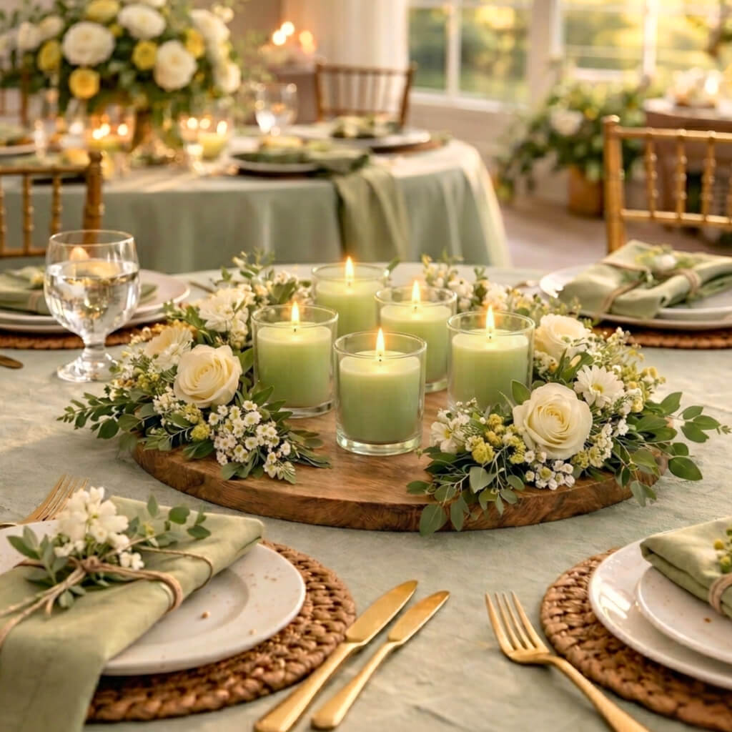 Richland Votive Candles & Eastland Clear Votive Holders Set of 288 - Green - Unscented