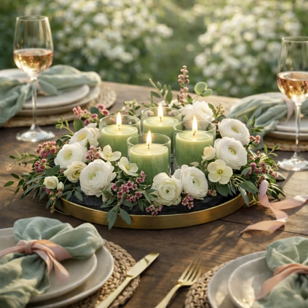 Richland Votive Candles & Eastland Clear Votive Holders Set of 288 - Green - Unscented