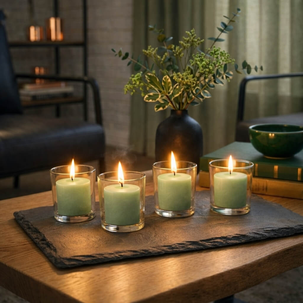 Richland Votive Candles & Eastland Clear Votive Holders Set of 288 - Green - Unscented