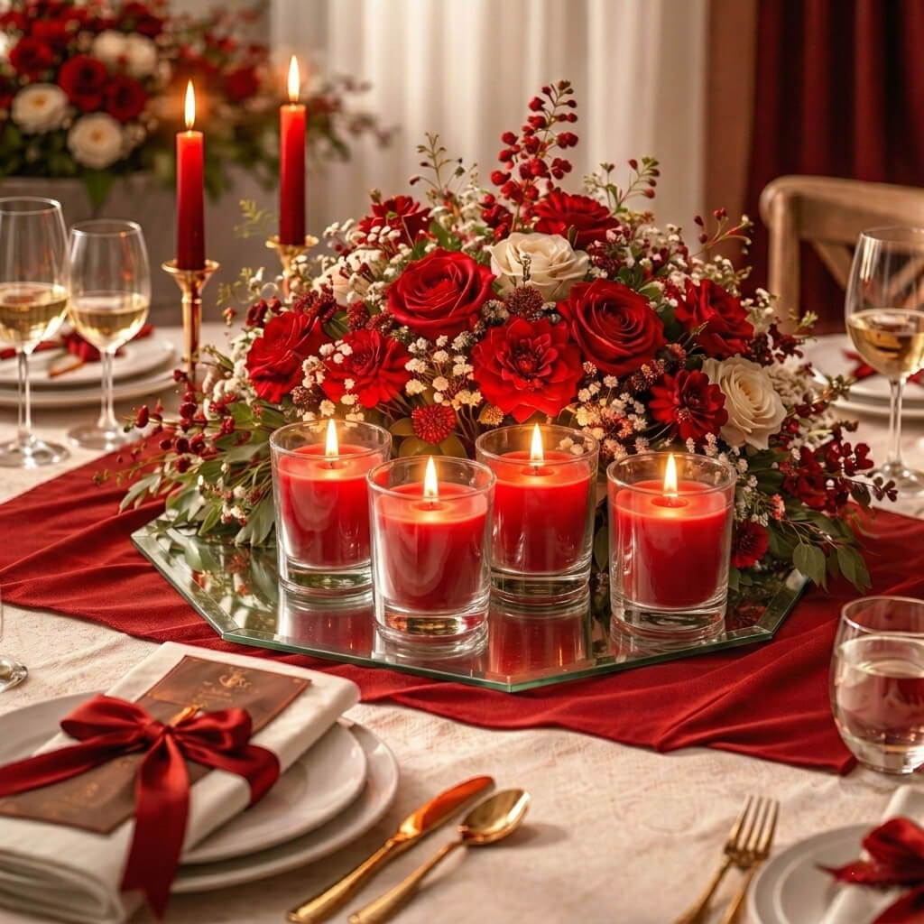 Richland Votive Candles & Eastland Clear Votive Holders Set of 12 - Red - Unscented