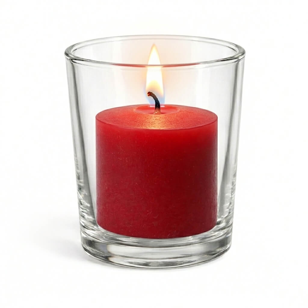 Richland Votive Candles & Eastland Clear Votive Holders Set of 12 - Red - Unscented
