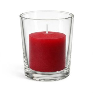 Richland Votive Candles & Eastland Clear Votive Holders Set of 12 - Red - Unscented