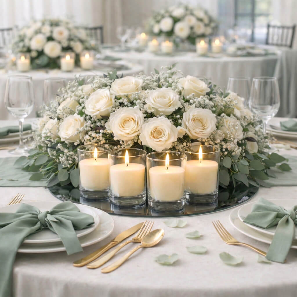 Richland Votive Candles & Eastland Clear Votive Holders Set of 72 - Ivory - Unscented