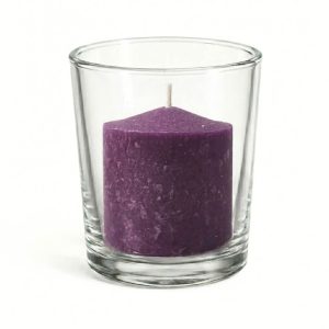 Richland Votive Candles & Eastland Clear Votive Holders Set of 144 - Purple - Unscented