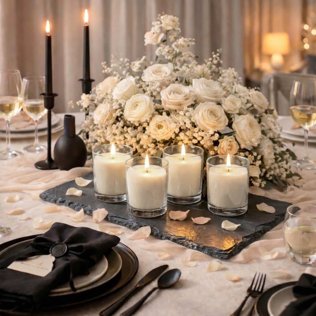 Richland Votive Candles & Eastland Clear Votive Holders Set of 288 - Light Ivory - Unscented