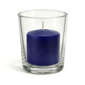 Richland Votive Candles & Eastland Clear Votive Holders Set of 72 - Navy Blue - Unscented